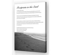 Wallpicss Footprint In Sand Wall Art Framed Inspirational Quotes Poster Poem Canvas Wall Decor Pictures Prints Religious Poster for Room Decor 12x18 inches