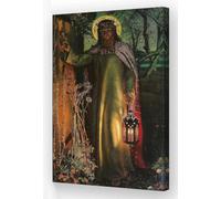 Wallpicss Jesus knocking at the Door Picture Framed Prints Light of World Famous Paintings Posters Vintage Christian Religious Canvas Wall Hanging Decorations 16x24 inches
