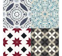Peel & Stick Vinyl Floor Tiles 10pcs Per Pack Marble Moroccan Floral Pattern Floor Pops - 21 Styles Sticky Back - Self Adhesive RAVEN FP3328
