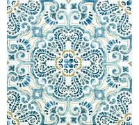 WallPops FP2477 Fontaine Peel & Stick Floor Tiles, Blues, Set of 10 Pieces,12 x 12 inches