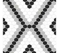 WallPops FP2950 Leyton Peel & Stick Floor Tiles, Black, 12 x 12 inches