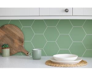 Wallpops Hexagon Green Tiles Wall Sticker - Pack of 9