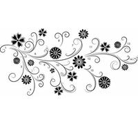 Wallpops Large Self-Adhesive Black & White Floral Silhouette Wall Art Stickers