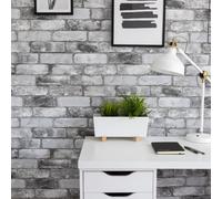 Wall Pops Self Adhesive Wallpaper London Brick Grey 52CMX5.49M Grey