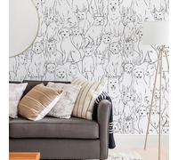 Wallpops Nu Wallpaper Paws On Black & White Self Adhesive Wallpaper 5.49M(L) 52.07Cm(W)