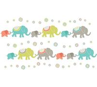 Wallpops Self Adhesive Tag Along Elephants Kit, Multi