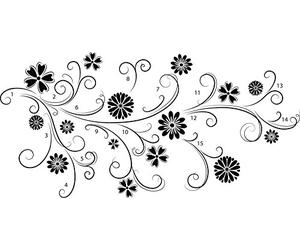 WallPops WPK1730 Floral Silhouette Wall Art Kit Decal - Black