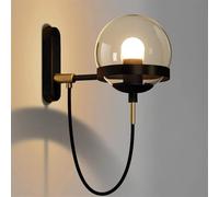 Wallps, Faucet European Wall Light V-Intage Industrial Ball Wall Lights Retro Indoor, Led Wallp Bedroom Home Liviroom, Globe Glass Wall Lantern Industrial,Water-Tap/Black/a