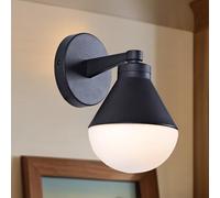 Wallps, French Industrial Geometric Glass Brass Sconce,Malist Elegance for Bedroom, Liviroom, Glass Sconce,Malist Elega, Wall Lights for Bedroom/Black/a