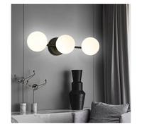Wallps, Nordic Indoor Led Wall Lights Decor Bedroom Liviroom Wallp Frosted Glass Ball Led Wall Sconces/Black/W51Cm*H10Cm