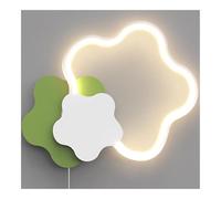 Wallps, Star Wall Light, Nordic Led Green Wall Sconce for Kids Room, Modern Cartoon Metal Wallp with Acrylic Shade