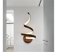 Wallps, Wallp, Modern 20W Led Spiral Indoor Wallp Liviroom Bedside Bedroom Light Simple Aluminum Acrylic Warm Wall Sconce/Black/a