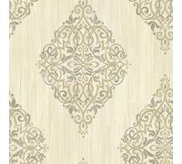 Wallquest Designer Wallpapers Baroque Damask Cream Classic Stylish Acrylic Coated Paper