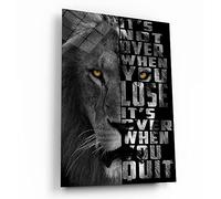WallsDecor It's Not Over When You Lose It's Over When You Quit Canvas, Never Quit Inspirational Art, The Moment You Give Up Someone Else Win Lion Quote