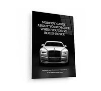 WallsDecor Rolls-Royce MOTIVATIONAL WALL ART, Create Your Own Future, Luxury Lifestyle Canvas, Nobody Cares About Your Degree Art, Inspirational Poster