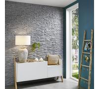 Wallsupply Ultralight Benevento Stone 3D Media Wall Panels Tiles EPS, 30pcs 3.15m² Slate Grey