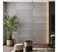 Wallsupply Ultralight Industrial Concrete Effect HD Printed Wall Panels EPS, 4pc 2.4m² Grey