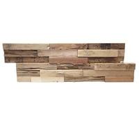 Wallsupply UltraWood Colorado Reclaimed Solid Teak Wood Panels, Wall Cladding 3D Interlocking Tiles, 30pcs 2.7m²