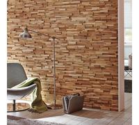 WallSupply UltraWood Firenze Solid Teak 3D Wall Panels Sample Single 10 Pack