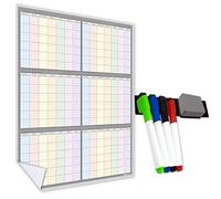 WallTAC A2 6-Month Wall Planner Sticker | Large Reusable Calendar Oversized A1, A2 or A3 | Reusable Adhesive Back for Easy Mounting, Laminated Work or Family Organiser [42 x 60cm]