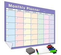 WallTAC A2 Monthly Wall Planner Sticker with Whiteboard Pens | Made in the UK | Easy-to-Remove Dry Wipe Calendar or To Do List for Home and Office [42 x 60cm]