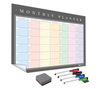 WallTAC A2 Monthly Wall Planner Sticker with Whiteboard Pens | Made in The UK | Removable Dry Erase Calendar with Reusable Adhesive | Family Meal Planner or to Do List for Home and Office