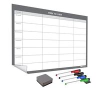 WallTAC A2 Weekly Planner Whiteboard Sticker for Wall | Made in the UK | Easy-to-Remove Dry Wipe Calendar with Reusable Adhesive | Family Meal Planner or to-Do List for Home and Office [42 x 60cm]