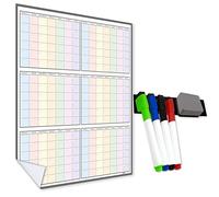 WallTAC A2 Yearly Wall Planner Sticker | Large Reusable Calendar A1, A2 or A3 | Removable Adhesive Back for Easy Mounting, Laminated Work or Family Organiser [42 x 60cm]