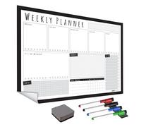 WallTAC A3 Weekly Planner Whiteboard Sticker for Wall | Made in The UK | Easy-to-Remove Dry Wipe Calendar with Reusable Adhesive | Family Meal Planner/to Do List for Home and Office [43 x 30cm]