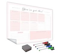 WallTAC A3 Weekly Planner Whiteboard Sticker for Wall | Made in The UK | Easy-to-Remove Dry Wipe Calendar with Reusable Adhesive | Family Meal Planner or to Do List for Home and Office