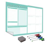 WallTAC A3 Weekly Planner Whiteboard Sticker for Wall | Made in The UK | Easy-to-Remove Dry Wipe Calendar with Reusable Adhesive | Family Meal Planner or to Do List for Home and Office