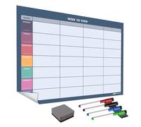 WallTAC A3 Weekly Planner Whiteboard Sticker for Wall | Made in The UK | Easy-to-Remove Dry Wipe Calendar with Reusable Adhesive | Family Meal Planner or to Do List for Home and Office [43 x 30cm]