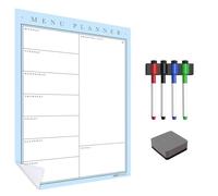 WallTAC Wall Meal Planner A2 | Weekly Organiser and Family Planner | Reusable, Removable and Re-Positionable Self-Adhesive Whiteboard Menu (Duck Egg Blue, A2)
