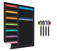 WallTAC Weekly Planner Wall Sticker | Easy-to-Apply and Remove Dry Wipe Whiteboards for Home and Kitchen (Chalkboard, A2)