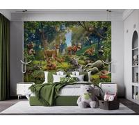 Walltastic Animals Of The Forest Multicolour Smooth Wallpaper Mural 8Ft High X 10Ft Wide