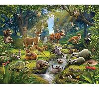 Animals of the Forest Wall Mural - Multicoloured
