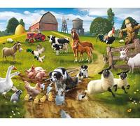 Walltastic Farmyard Fun 12 Panel Wallpaper Mural, FSC Paper, Multi, 8 feet High x 10 feet Wide, 1 Size