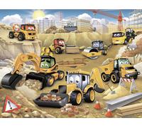 Walltastic My First JCB 6 Panel Wallpaper Mural, FSC Paper, Multi, 8 feet High x 10 feet Wide, 1 Size