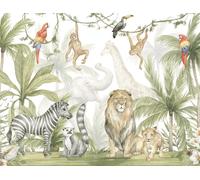 Jungle Safari Wallpaper Mural - Multicolour