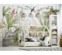 Walltastic Jungle Safari Wallpaper Mural, Childrens Bedroom, Playroom, 8 feet High x 10 feet Wide, 1 Size