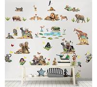 Jungle Safari Room Stickers Box of 82 Easy Peel & Stick Removable 6 Sheets