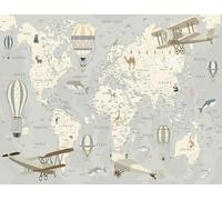 Walltastic Map of The World Wallpaper Mural, Childrens Bedroom, Playroom, 8 feet High x 10 feet Wide, 1 Size