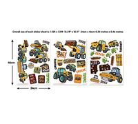 Walltastic My 1st JCB Muddy Friends Wall Stickers, Vinyl, Multi-Colour, 37.5 x 4 x 18 cm