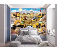 Walltastic My First JCB 6 Panel Wallpaper Mural, FSC Paper, Multi, 8 feet High x 10 feet Wide, 1 Size