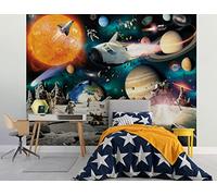 Walltastic Space Adventure 6 Panel Wallpaper Mural, FSC Paper, Multi, 8 feet High x 10 feet Wide, 1 Size