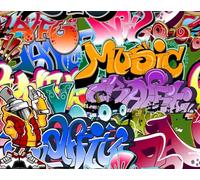 Walltastic Street Graffiti Wallpaper Mural, FSC Paper, Multi, 8 feet High x 10 feet Wide, 1 Size