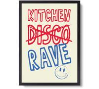 walltonic - "Kitchen Rave A3 Art Print | Bold Funny Poster | Rave Wall Art | Kitchen Disco Twist | Retro Party Print | Music Lover Gift | Dance Decor