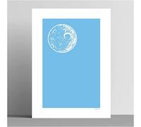 walltonic - Manchester Man City FC Football Club 'Blue Moon' Minimalist Wall Art Print Poster Gift - Unframed - Size A3