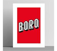 walltonic - Middlesbrough FC Football Club 'Boro' Typographic Minimalist Wall Art Print Poster Gift - Unframed - Size A3