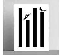 walltonic - Newcastle United FC Football Club 'Magpies' Minimalist Wall Art Print Poster Gift - Unframed - Size A3